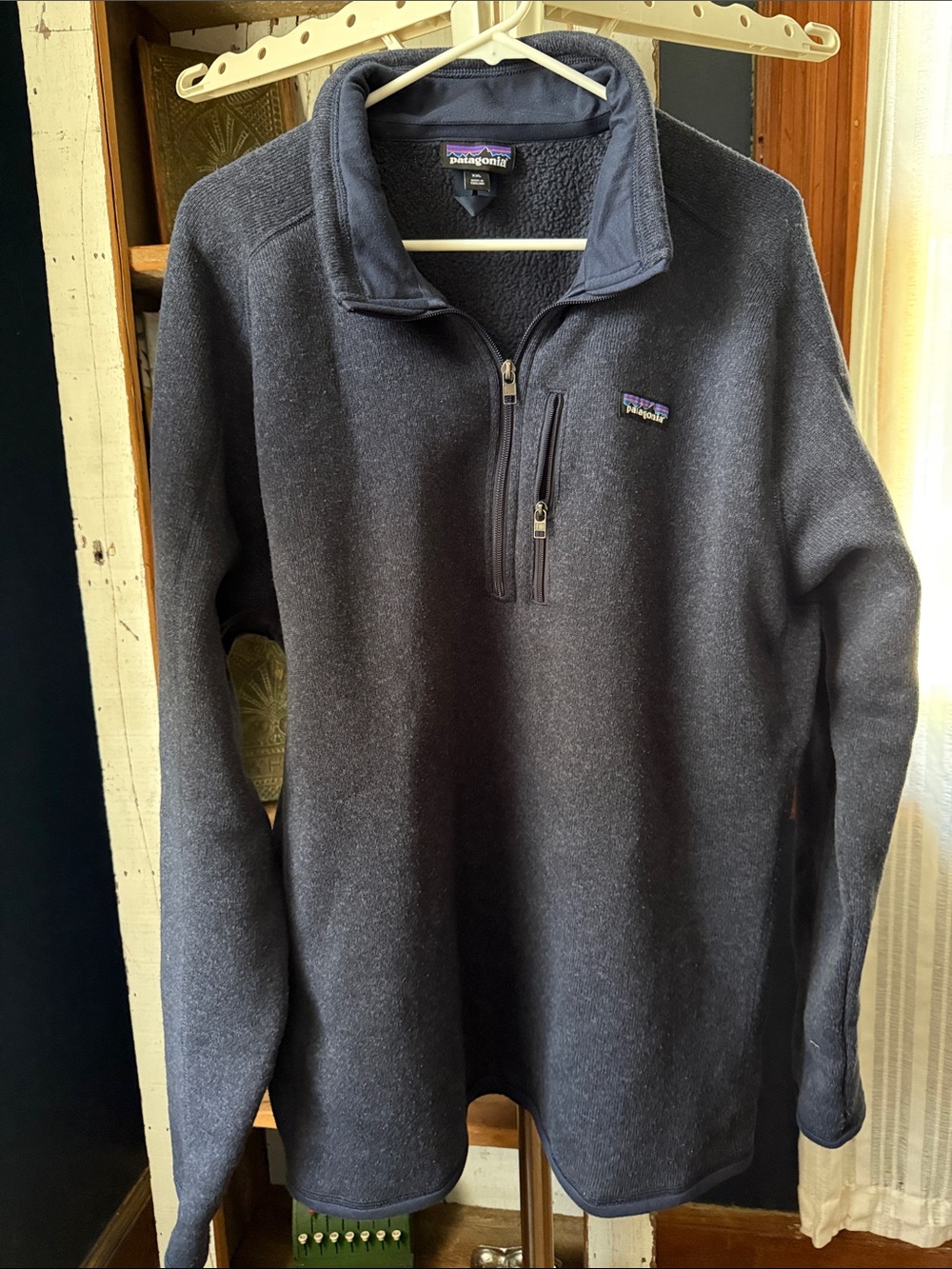 Patagonia Heathered Blue Quarter-Zip Fleece Pullover